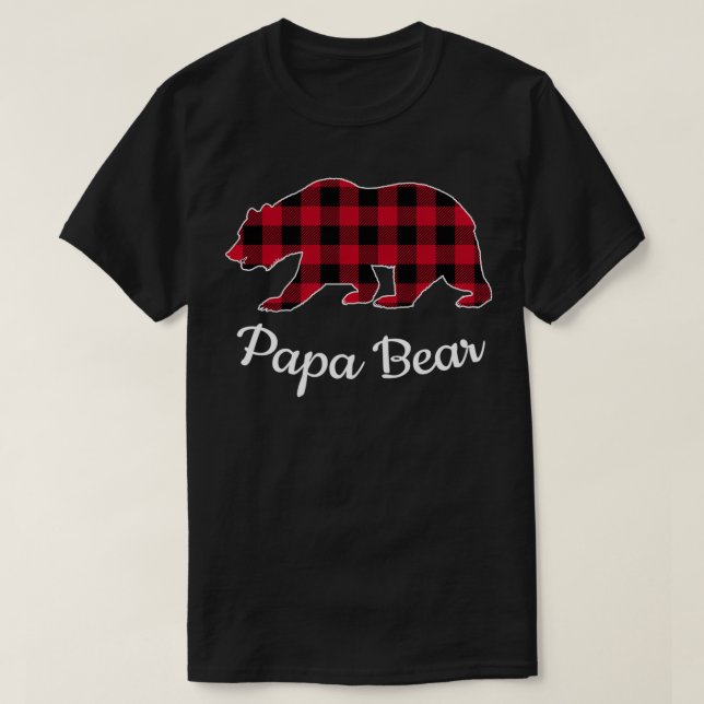 Papa Bear Pajama Red Buffalo Kariert Sweatshirt T-Shirt (Design vorne)