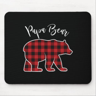Papa Bear Pajama Red Buffalo Xmas Funny Family Chr Mousepad