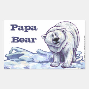 Papa Bear Polar Bear Stickers