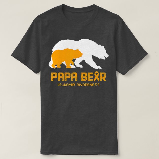 Papa Bear Support LEUKEMIA Bewusstsein T-Shirt (Design vorne)