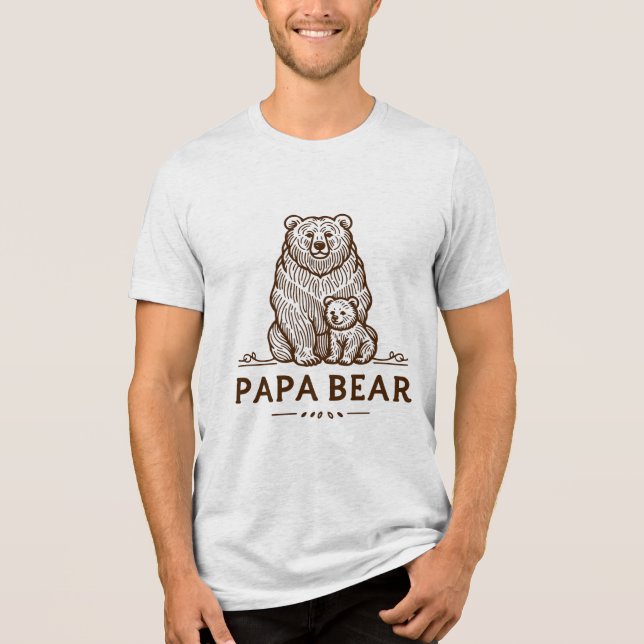 Papa Bear Tri-Blend Shirt (Vorderseite)