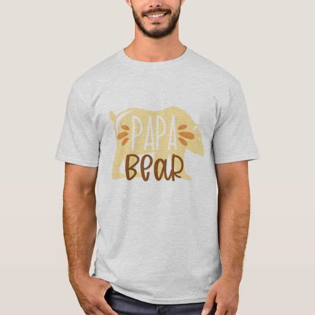 Papa Bear Typografie T-Shirt (Vorderseite)