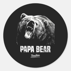 Papa Bear Vater Runder Aufkleber