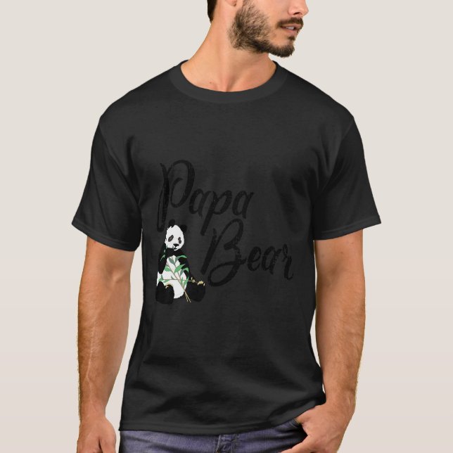 Papa Bear Vegan Panda Family T-Shirt (Vorderseite)