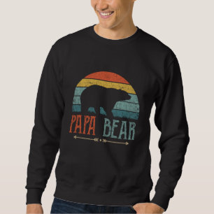 Papa Bear Vintag Daddy Vatertag Retro Vater Sweatshirt