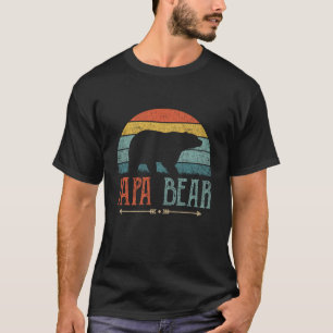 Papa Bear Vintag Daddy Vatertag Retro Vater T-Shirt