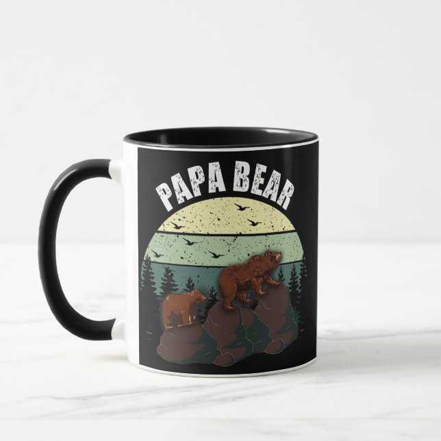 Papa Bear Vintag Vatertag Vater Opa  Tasse (Links)