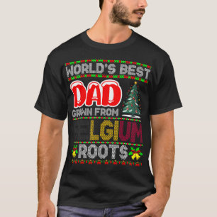 Papa Belgien Weihnachtsgeschenk Idee hässlicher Pu T-Shirt