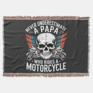 Papa Biker, der ein Motorrad fährt Decke