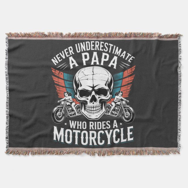 Papa Biker, der ein Motorrad fährt Decke (Vorderseite)