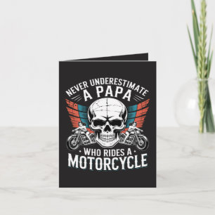 Papa Biker, der ein Motorrad fährt Feiertagskarte