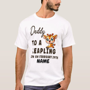 Papa bis Leap Jahr Geburtstag Leaping Baby Giraffe T-Shirt