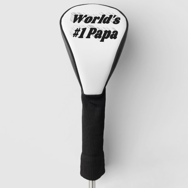 Papa Black Text Golf Kopfbedeckung Headcover (Vorderseite)