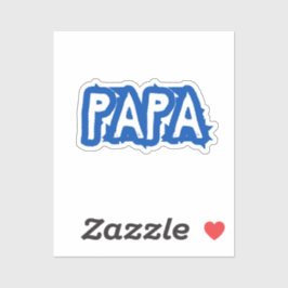 Papa | Blauer Vater-Blasen-Buchstabe Aufkleber