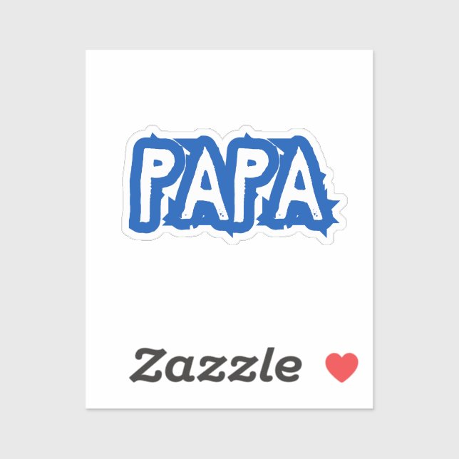 Papa | Blauer Vater-Blasen-Buchstabe Aufkleber (Blatt)
