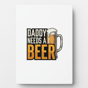 Papa braucht ein Bier Vintage Gravur Shirt Design_ Fotoplatte