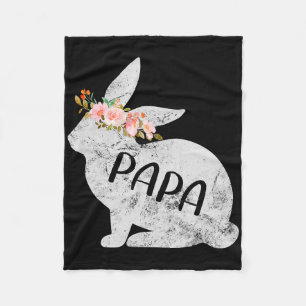 Papa Bunny Matching Family Floral Bunny Rabbit Eas Fleecedecke