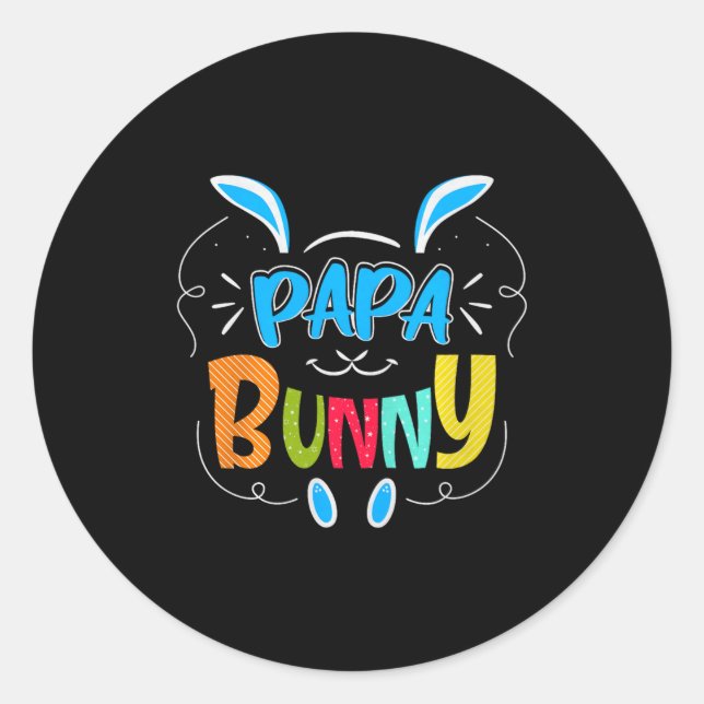 Papa Bunny Premium Tri-blend  Runder Aufkleber (Vorderseite)