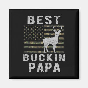 Papa Camouflage American Flag Deer Hu Magnet
