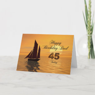 Papa, carte d'anniversaire du 45e Sunset yacht