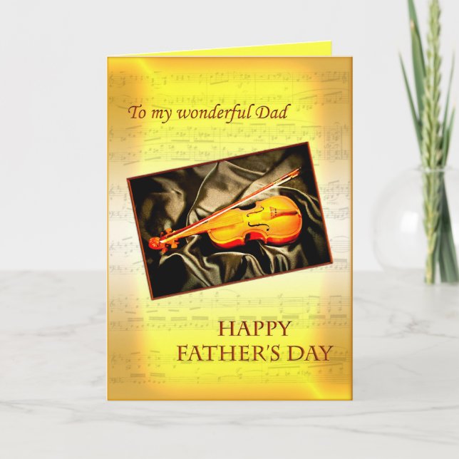 Papa, carte musicale de fête des pères avec un (Devant)
