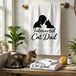 Papa Chat Introverti Silhouette Vintage Minimalist