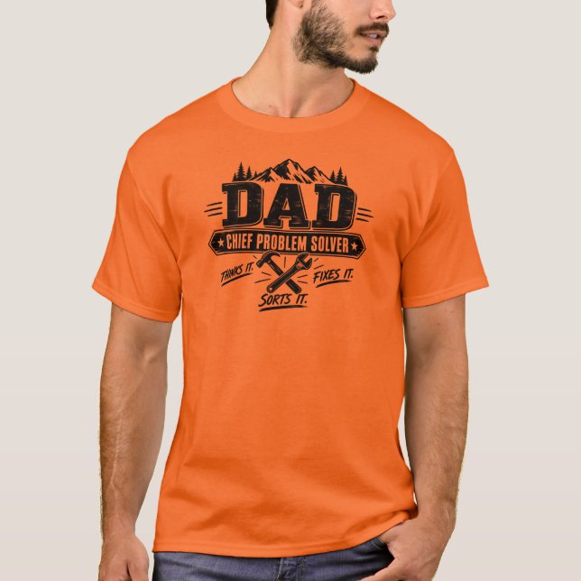 Papa - Chef-Problemlöser - T-Shirt (Vorderseite)