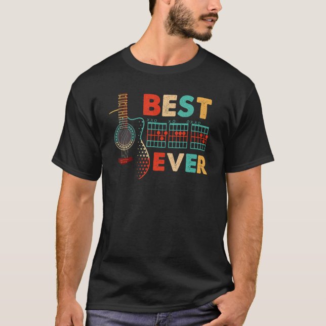 Papa Chords Meilleur papa Jamais Guitare T-Shirt T (Devant)