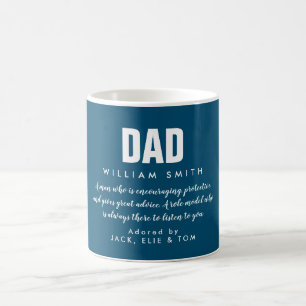 Papa Cite La Typographie Moderne Bleue Café Mug