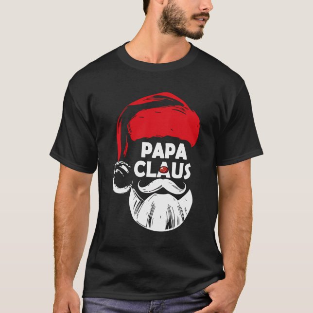 Papa Claus Shirt Weihnachts Pajama Familienmatte (Vorderseite)