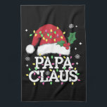 Papa Claus Weihnachts-Lichter Pajama Familie Match Geschirrtuch<br><div class="desc">Papa Claus Weihnachts-Lichter Pajama Familie Matching</div>