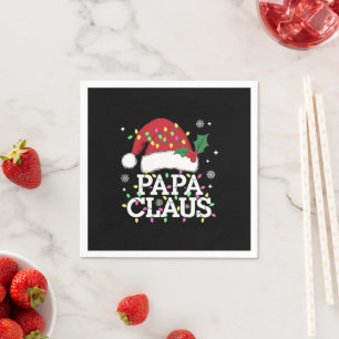 Papa Claus Weihnachts-Lichter Pajama Familie Match Serviette