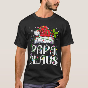 Papa Claus Weihnachts-Lichter Pajama Familie Match T-Shirt