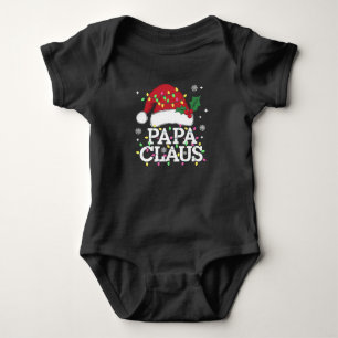 Papa Claus Weihnachtslicht-Pyjama-Familien-Matchin Baby Strampler