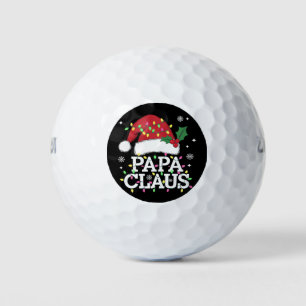 Papa Claus Weihnachtslicht-Pyjama-Familien-Matchin Golfball