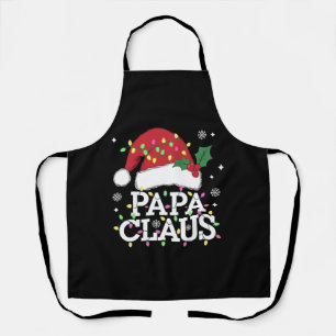 Papa Claus Weihnachtslicht-Pyjama-Familien-Matchin Schürze