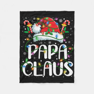 Papa Claus Weihnachtslichter Pyjama Weihnachten Fa Fleecedecke