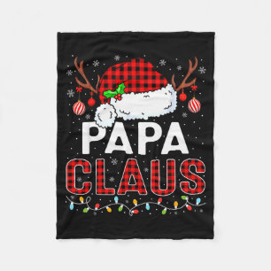 Papa Claus Weihnachtslichter Santa Hut Pyjama Fami Fleecedecke