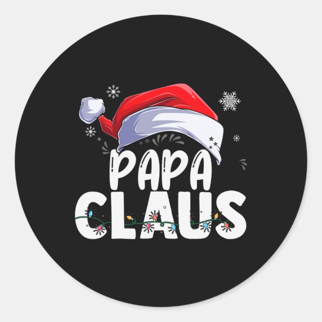 Papa Claus Xmas Familie Matching Oma Funny Chri Runder Aufkleber (Vorderseite)