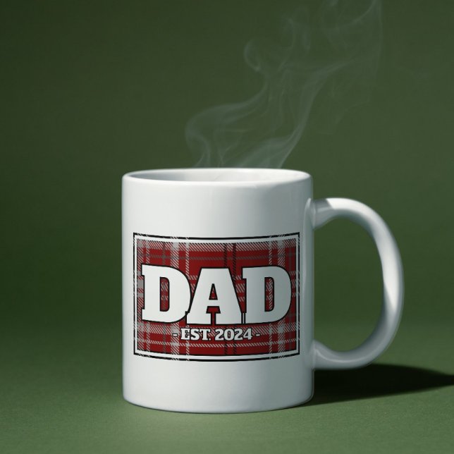 Papa Custom Plaid Mug - Cadeaux pour père (Créateur téléchargé)