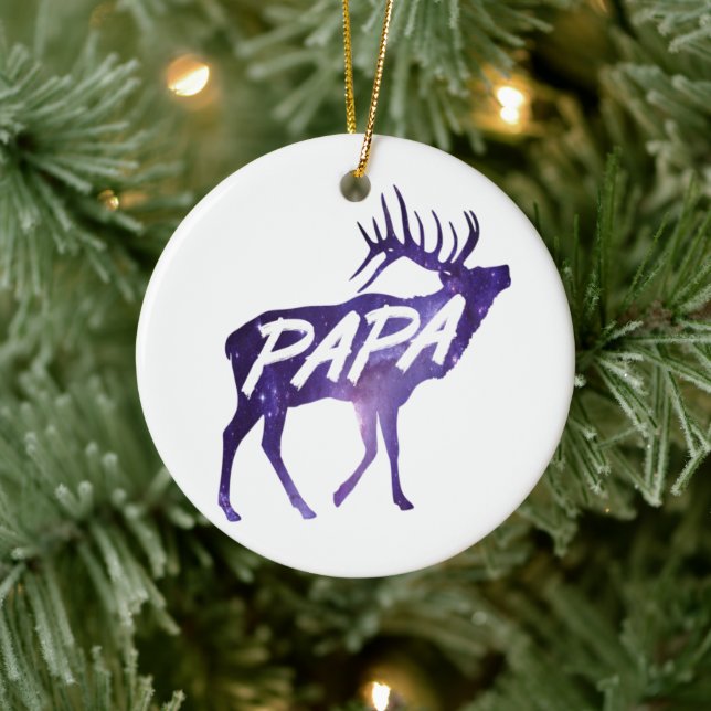 Papa Deer Keramik Ornament (Baum)