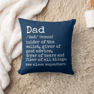 Papa Définition Fête des pères Coussin cadeau 