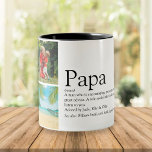 Papa Definition Quote Photo Collage Zweifarbige Tasse<br><div class="desc">Personalize for your special papa,  dad,  daddy or father to create a unique gift for Father's day,  birthdays,  Christmas or any day you want to show how much he means to you. A perfect way to show him how amazing he is every day. Designed by Thisisnotme©</div>
