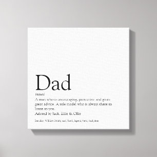 Papa-Definition-Spaß für den besten Vater der Welt Leinwanddruck