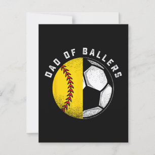 Papa der Baller Vater Sohn Softball Fußballspieler Postkarte