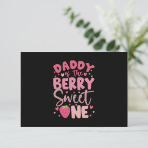 Papa der Berry Sweet One Strawberry Geburtstag Dankeskarte