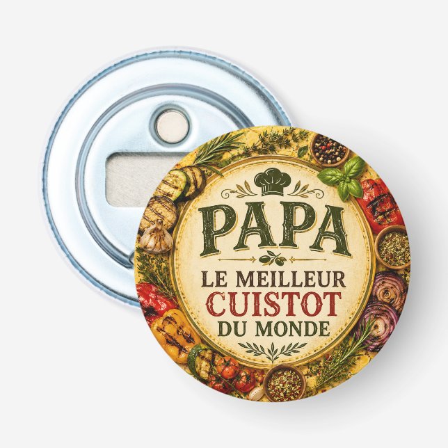 Papa, der beste Koch der Welt Flaschenöffner (Vorderseite)