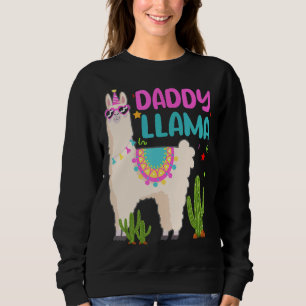 Papa der Geburtstagsfamilie Llama Girl Matching Fa Sweatshirt