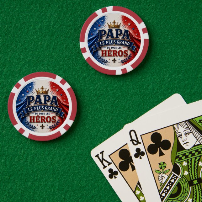 Papa, der größte aller Helden Pokerchips (Pokertisch (doppelt))