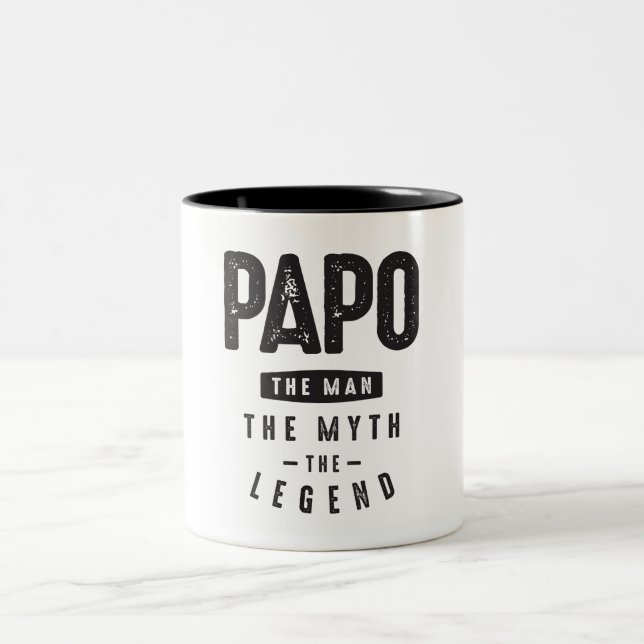 Papa Der Mann der Mythos der Legende - Großvater Zweifarbige Tasse (Mittel)